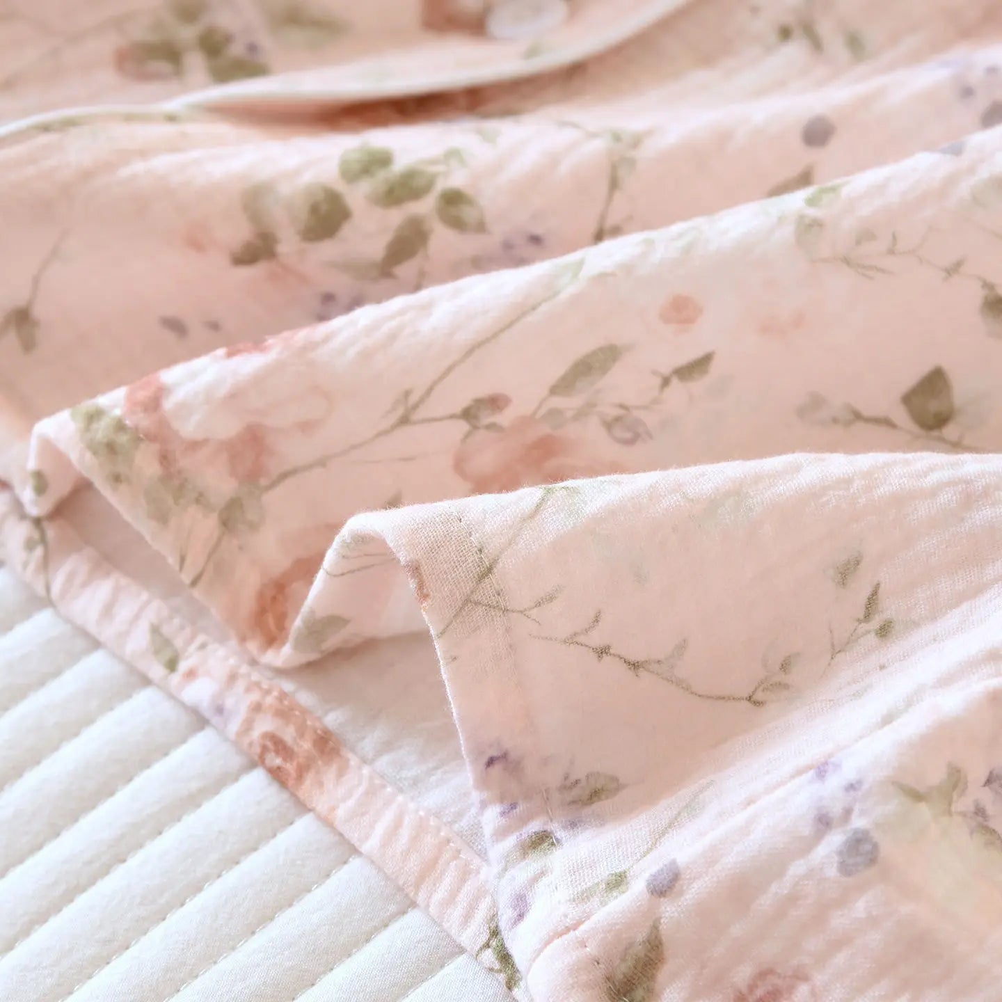 2026 New Women's Spring and Autumn Pajama Set 100% Cotton Crape Cloth Flower Collar Long Sleeve Two Piece Set Large Home Clothes