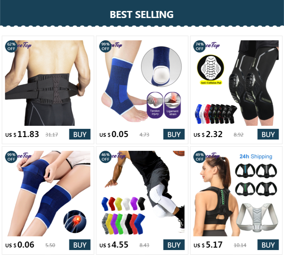 BraceTop 1 Pair Sports Knee Support Brace Wraps Compression Sleeve Stabilizer for Arthritis Meniscus Patella Protector Running