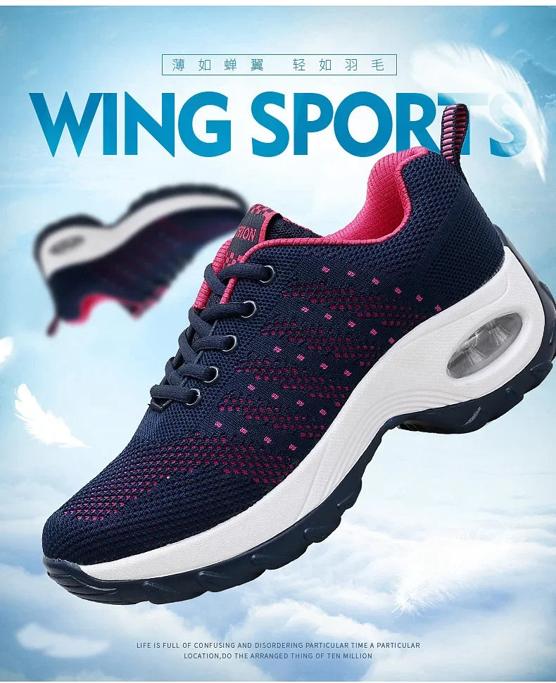 Woman Sneakers Fashion Casual Shoes Summer Cushion Mesh Female Shoes Comfortable Breathable Heightening Sneakers for Women