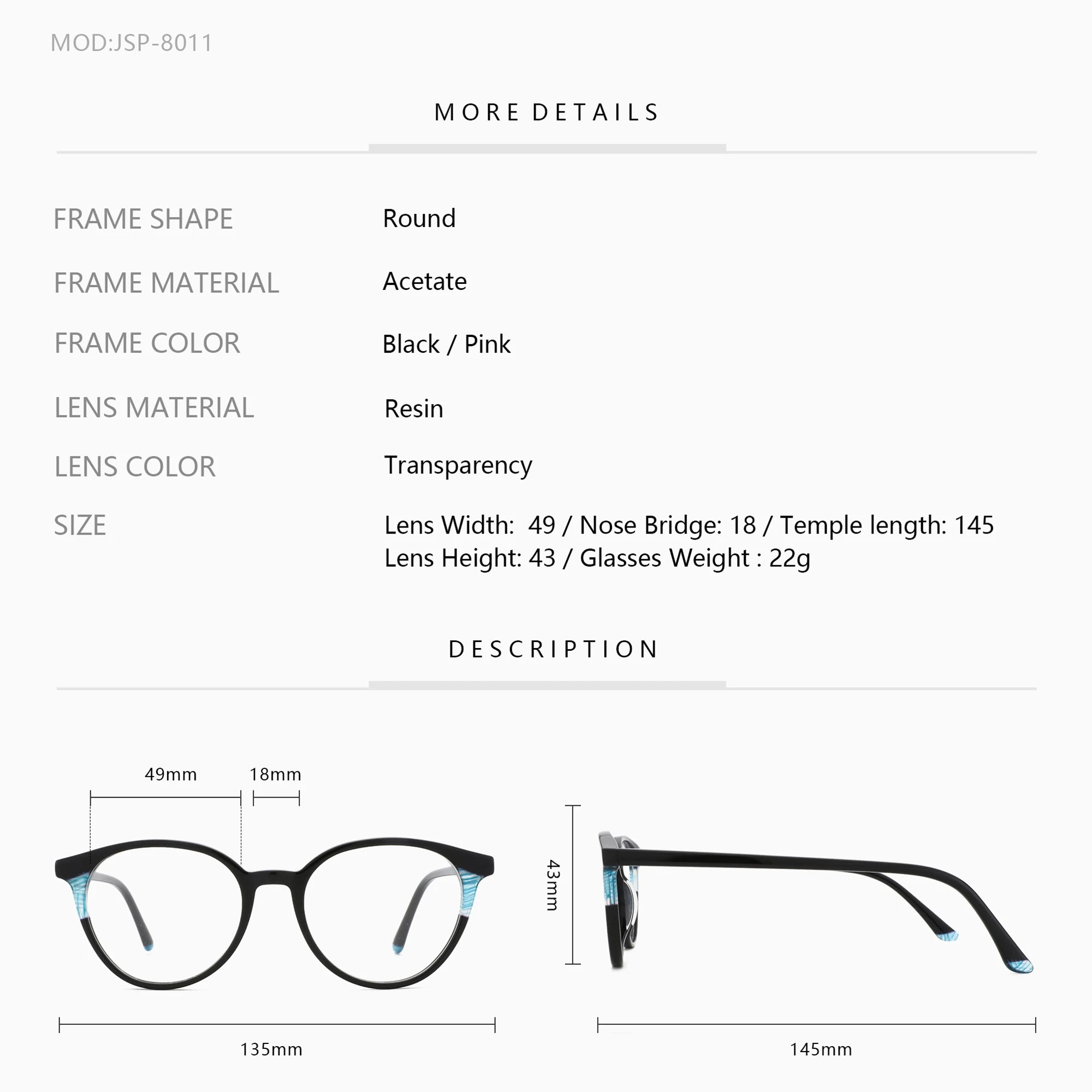 ZENOTTIC Fashion Unisex Round Non Prescription Optical Glasses Frame Clear Lens Comfortable Daily Casual Eyewear