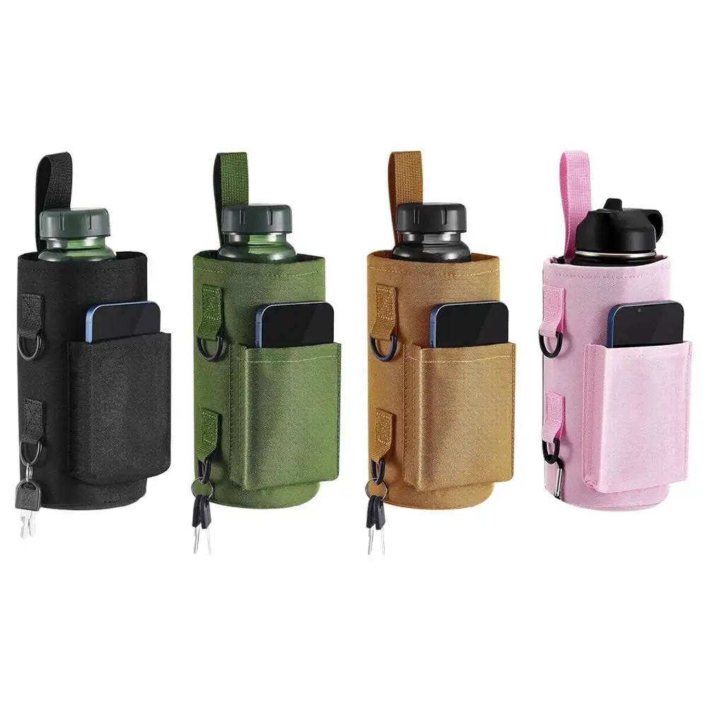 Magnetic Gym Water Bag,Water Bottle Tumbler Carrier Holder With Phone Pockets & Shoulder Strap,Sports Magnet Water Bottle Sleeve
