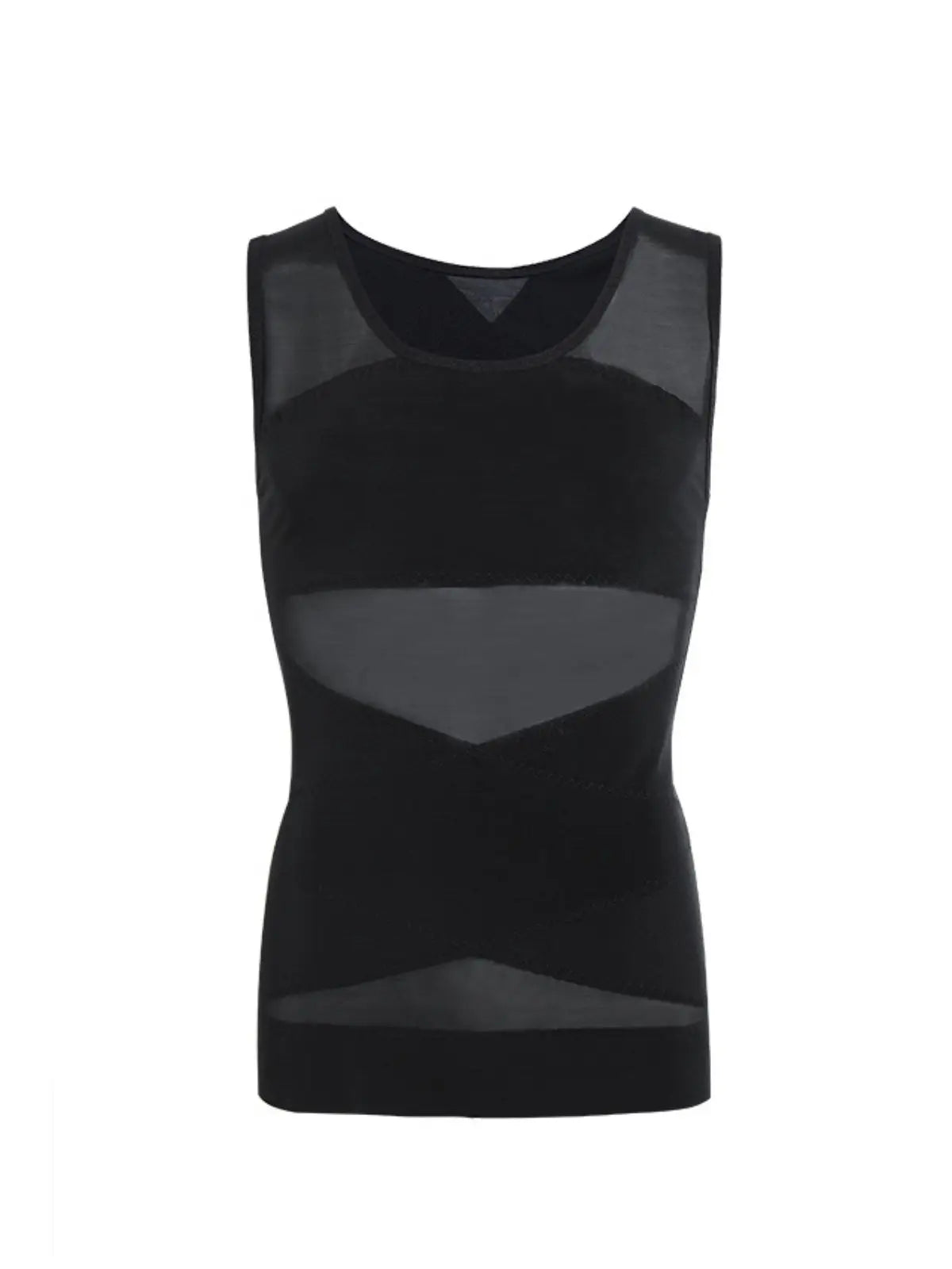 Men's Chest compression shirt to hide gynecomastia moobs slim chest slim belly tank top for Summer