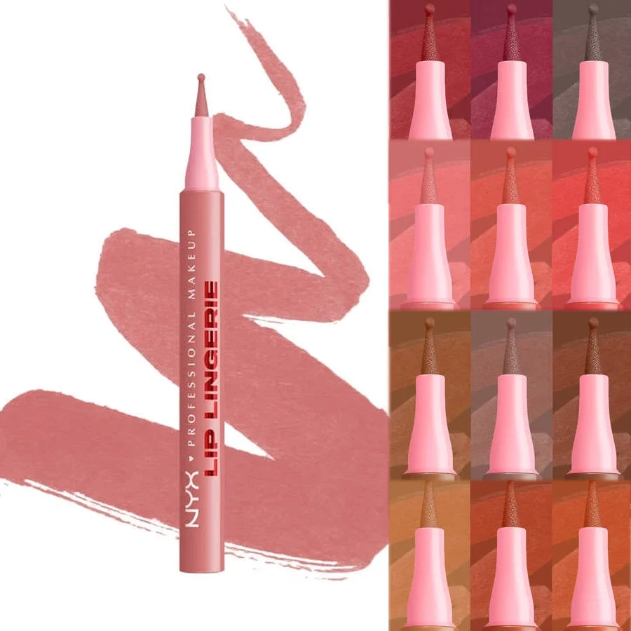 Lip Lingerie Lip Liner Stain Ballpoint Felt Tip Lip liner for Precise No-bleed Nude Perfection in Twelve Shades Makeup For Woman