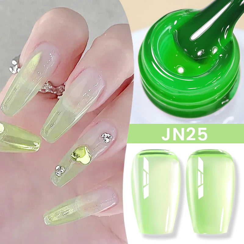 BORN PRETTY 10ml Blood Red Jelly Transparent Gel Nail Polish Wine Red Winter Color Semi Permanent Soak Off UV LED Varnish