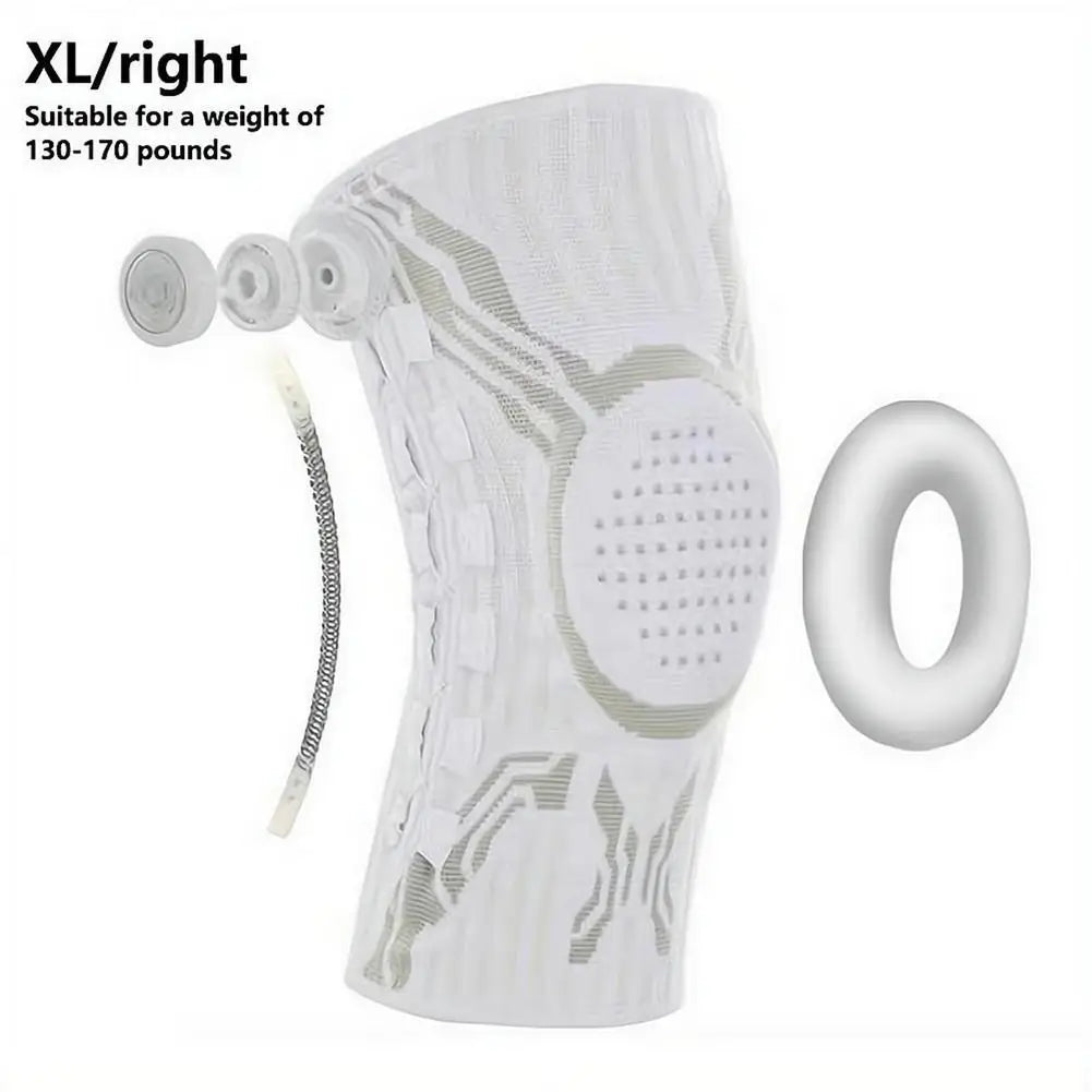Knob Adjustable Knee Brace 360 Degree Protection Spring Lateral Support Anti-Slip Silicone Pads Breathable Knee Sleeve