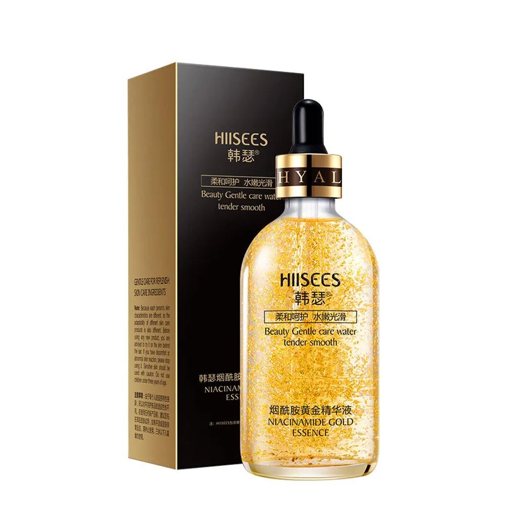 30ml Gold Niacinamide Essence, 24K Gold Face Serum for Hydrating & Brightening, Gentle Skin Care for Tender Smooth Radiant Skin