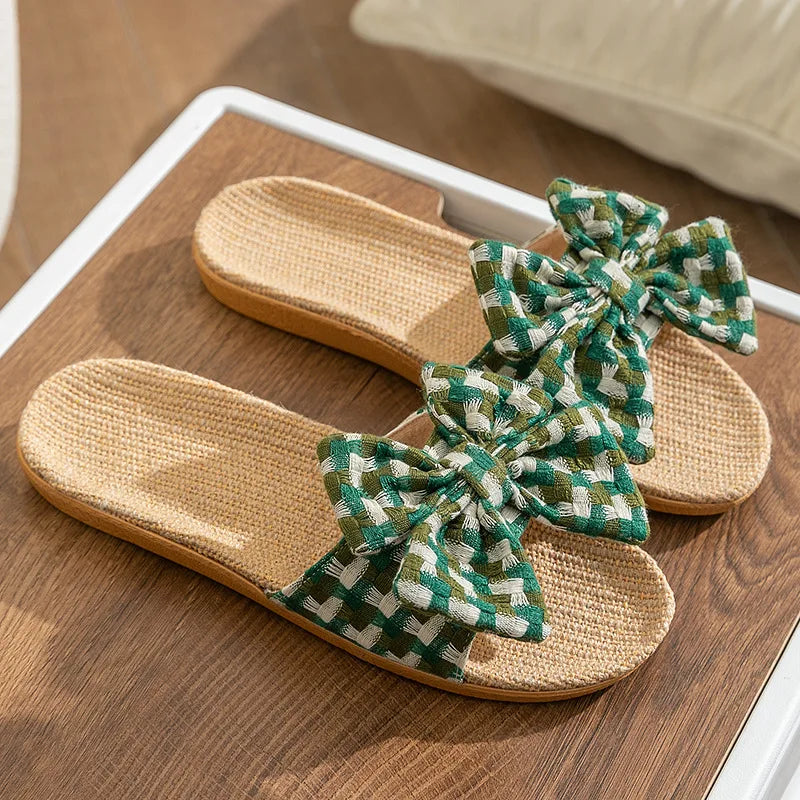 New linen fabric slippers for women perfect for summer suitable for home  indoor use soft sole non-slip. slippers