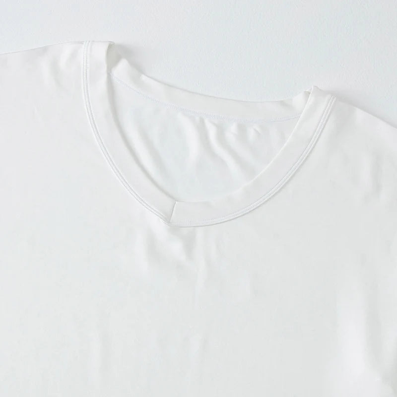 1/2/3 Pcs Men's Solid Color Casual Small White T Youth Loose Joker Classic V-neck Comfortable Short Sleeve Simple Fashion T-shir