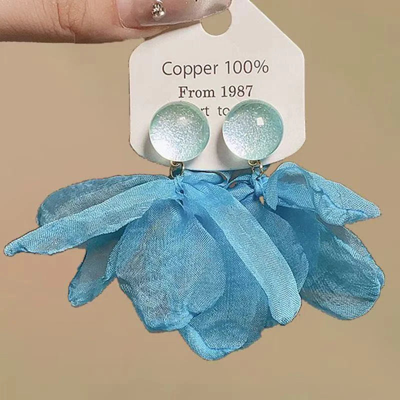 Cute Summer Flower Earrings Handmade Vacation Bohemian Earrings Exaggerated Beach Women Jewelry Party