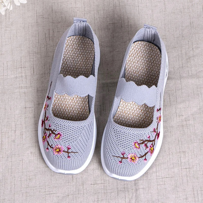 Women's Shoes 2025 Summer Casual Sneakers Breathable Embroidered Chunky Sole Affordable Free Shipping
