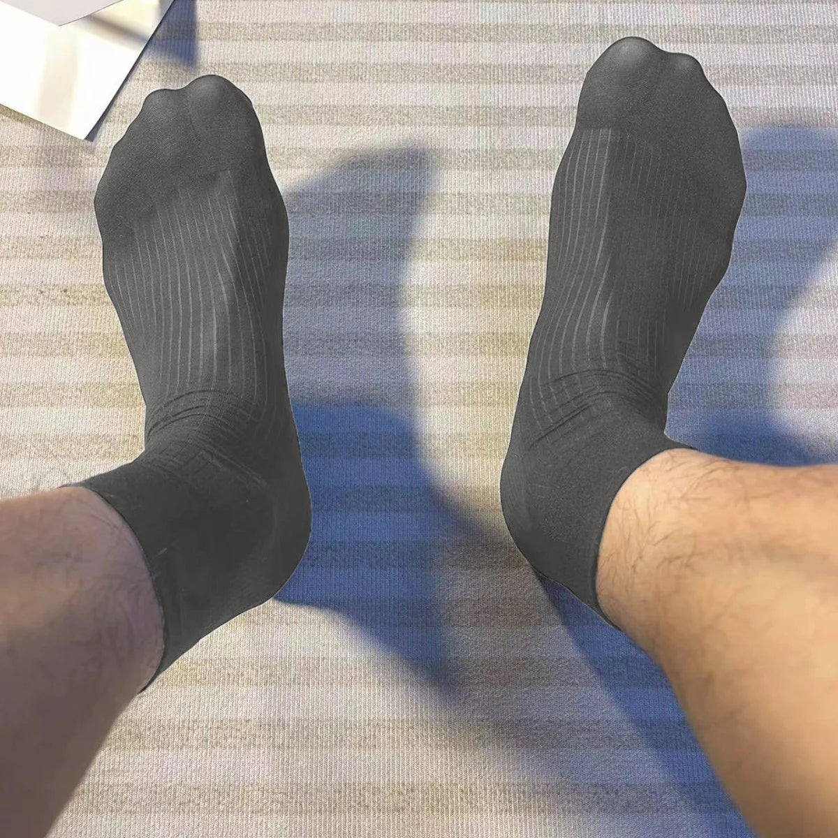 Men Socks Short Ultra-thin See Through Stockings Business Dress Tube Stockings Sexy Sheer Breathable Socks