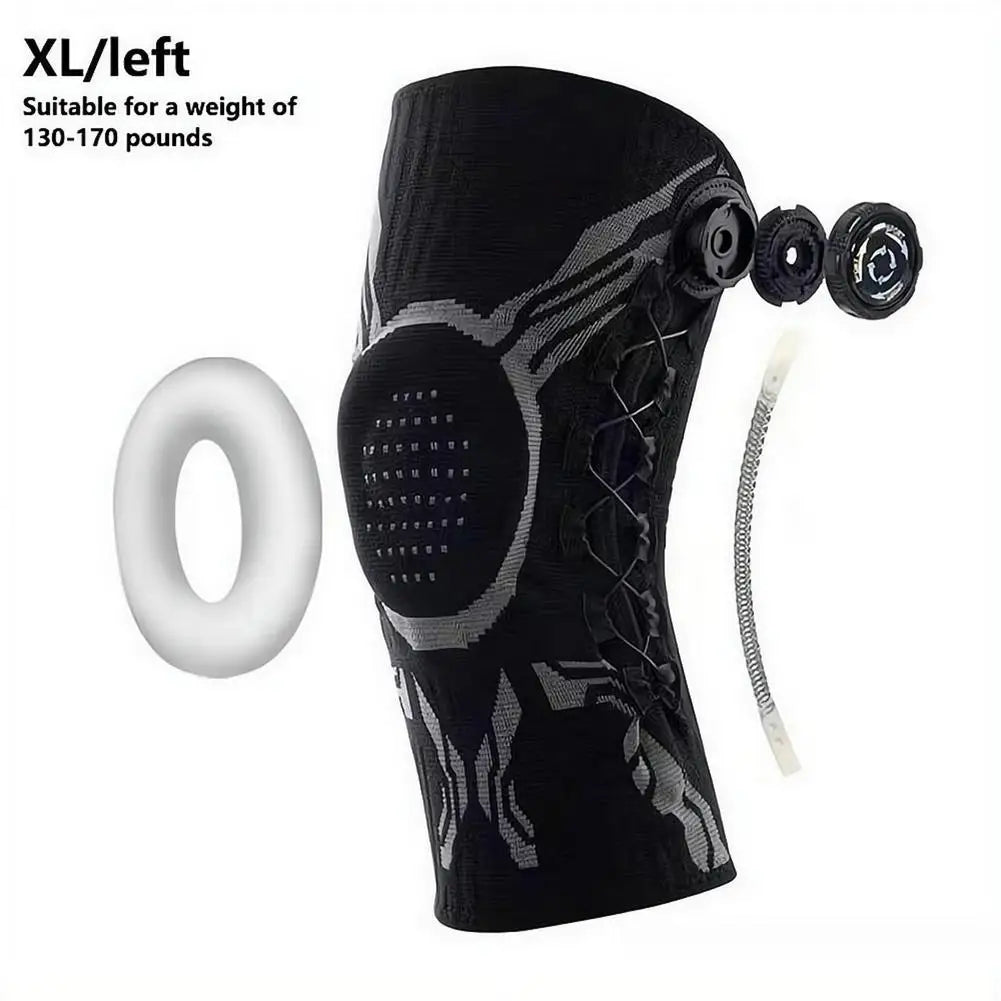 Knob Adjustable Knee Brace 360 Degree Protection Spring Lateral Support Anti-Slip Silicone Pads Breathable Knee Sleeve