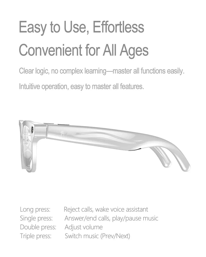 6K HD AI Camera Glasses 800MP Photochromic Multifunctional Smart Glasses Bluetooth Calling Photo Video ChatGPT Music Translation