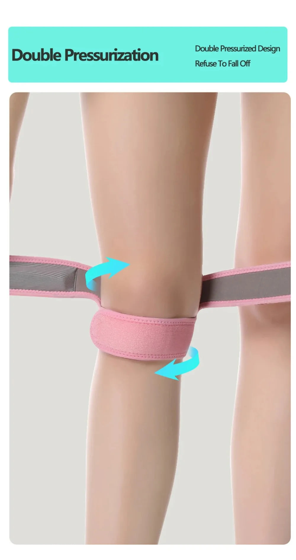 1/2Pcs Adjustable Sports Kneepad Double Patellar Knee Patella Tendon Support Strap Brace Pad ProtectorOpen Knee Wrap Strap Band