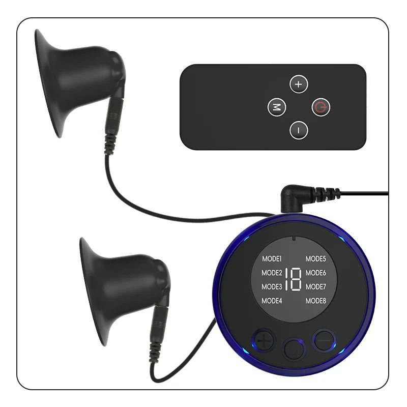 Electric Shock Nipple Sucker Enlarger Nipple Clamp Pussy Pump Clit Clip Vacuum Stimulate Breast Enlarger Sextoy For Women Men SM