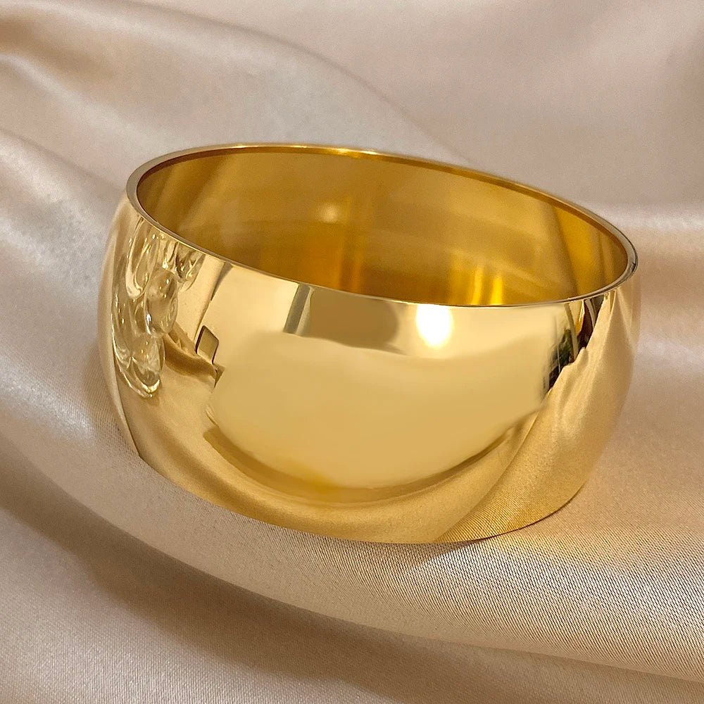 Glossy Gold Bangle Stainless Steel Jewelry