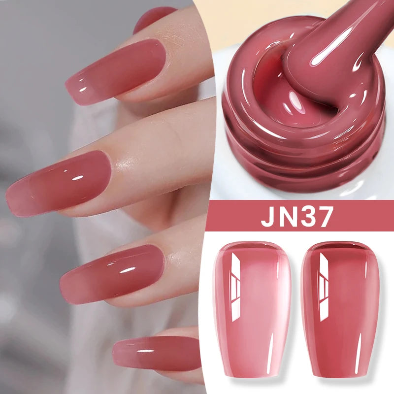 BORN PRETTY 10ml Blood Red Jelly Transparent Gel Nail Polish Wine Red Winter Color Semi Permanent Soak Off UV LED Varnish