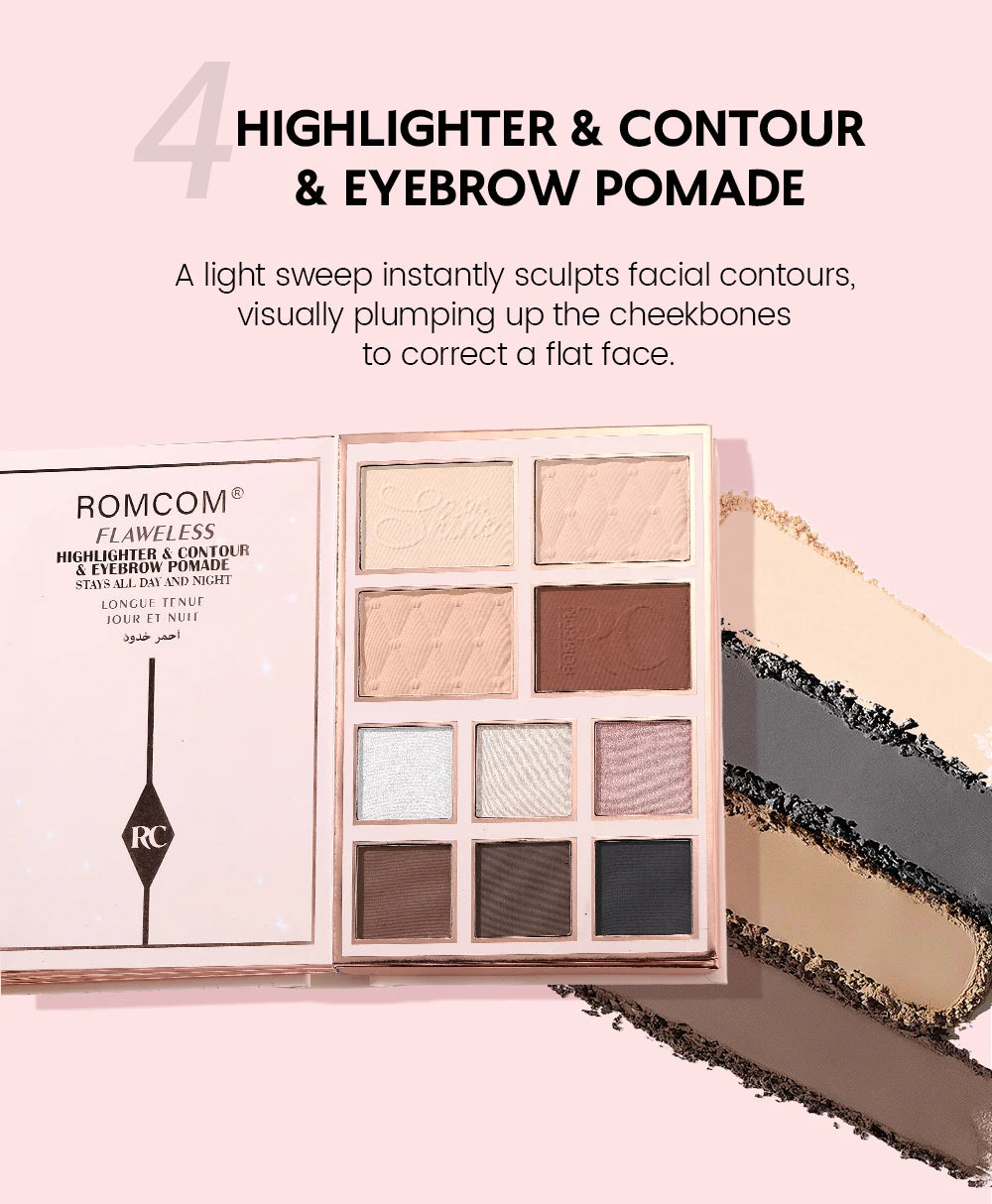 The makeup magic book contains eye shadow, lip gloss, powder blusher highlight, an ideal gift for women in holiday parties