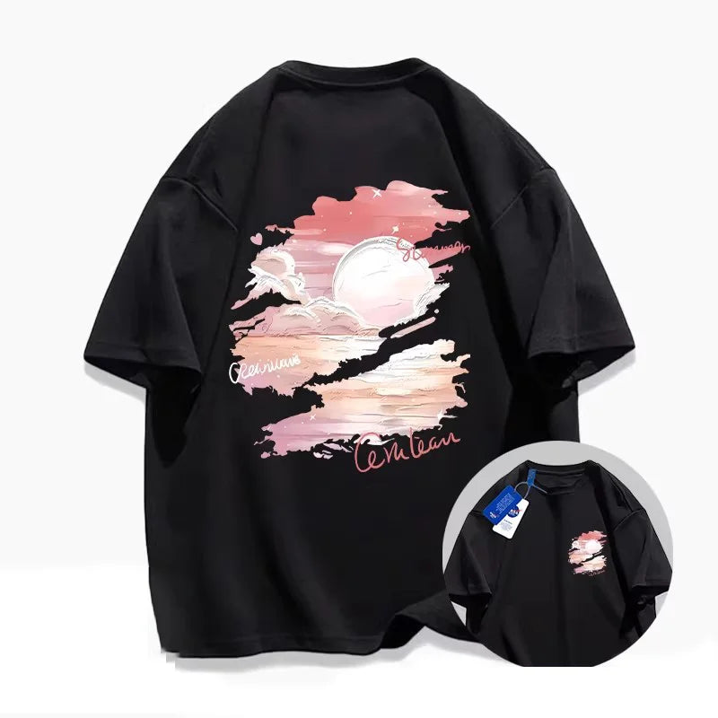 2026 Summer Trend - Oil Painting Graffiti Short-Sleeved T-Shirt - Men's and Women's High-Quality Casual Pure Cotton Half-Sleeve
