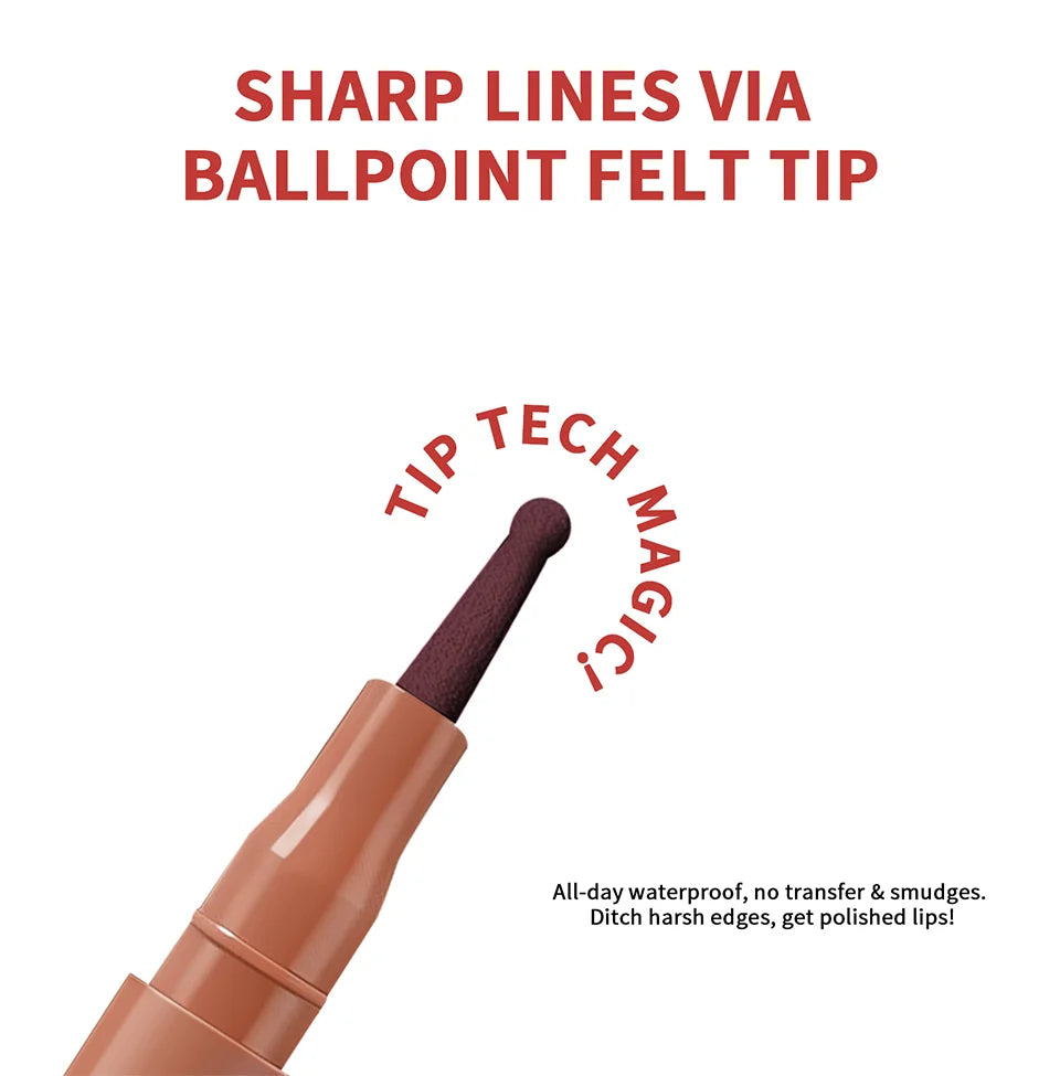Lakerain Inno Ballpoint Pen Style Lip Liner Long-lasting Non-fading Lip Makeup Lip Line Pen for Clear Definition