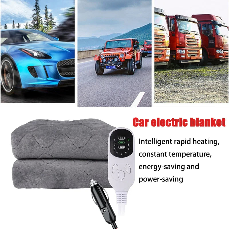 12V Car Electric Blanket Seat Cushion Sleeper Warm Heater Warm Bed RV Heater Heating Cushion Travel Blanket for Car Accessory