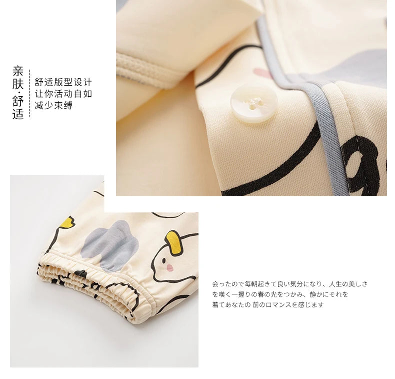 Elizabeth Duck Japanese Kimono Autumn Winter Women Pajamas Sets Faux Cotton Long Sleeves Homesuits Casual V-neck Lapel Sleepwear