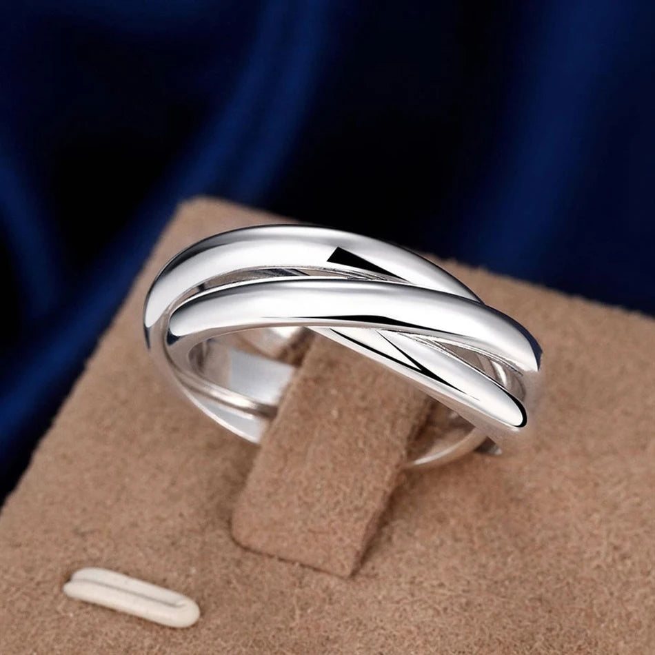 925 Sterling Silver Three Round Woman Rings Fine Jewelry Wholesale Trending Products Offers With Chshine Jewellery