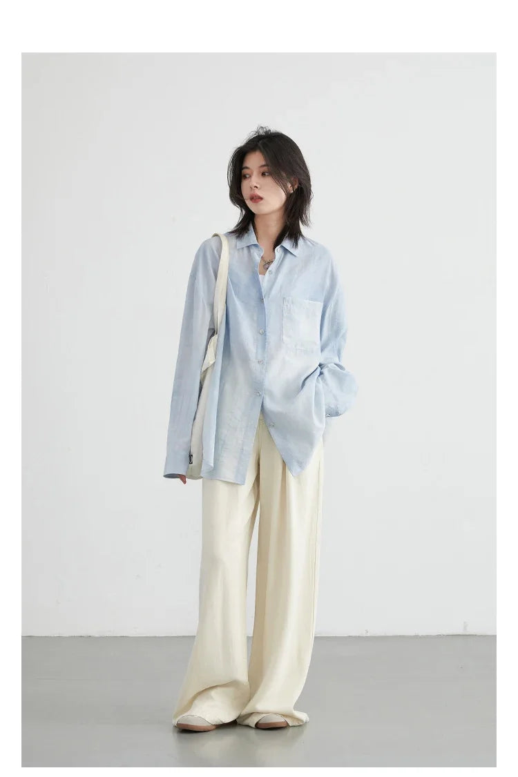 CHIC VEN Women Tie-Dye Casual Long Sleeve Shirt