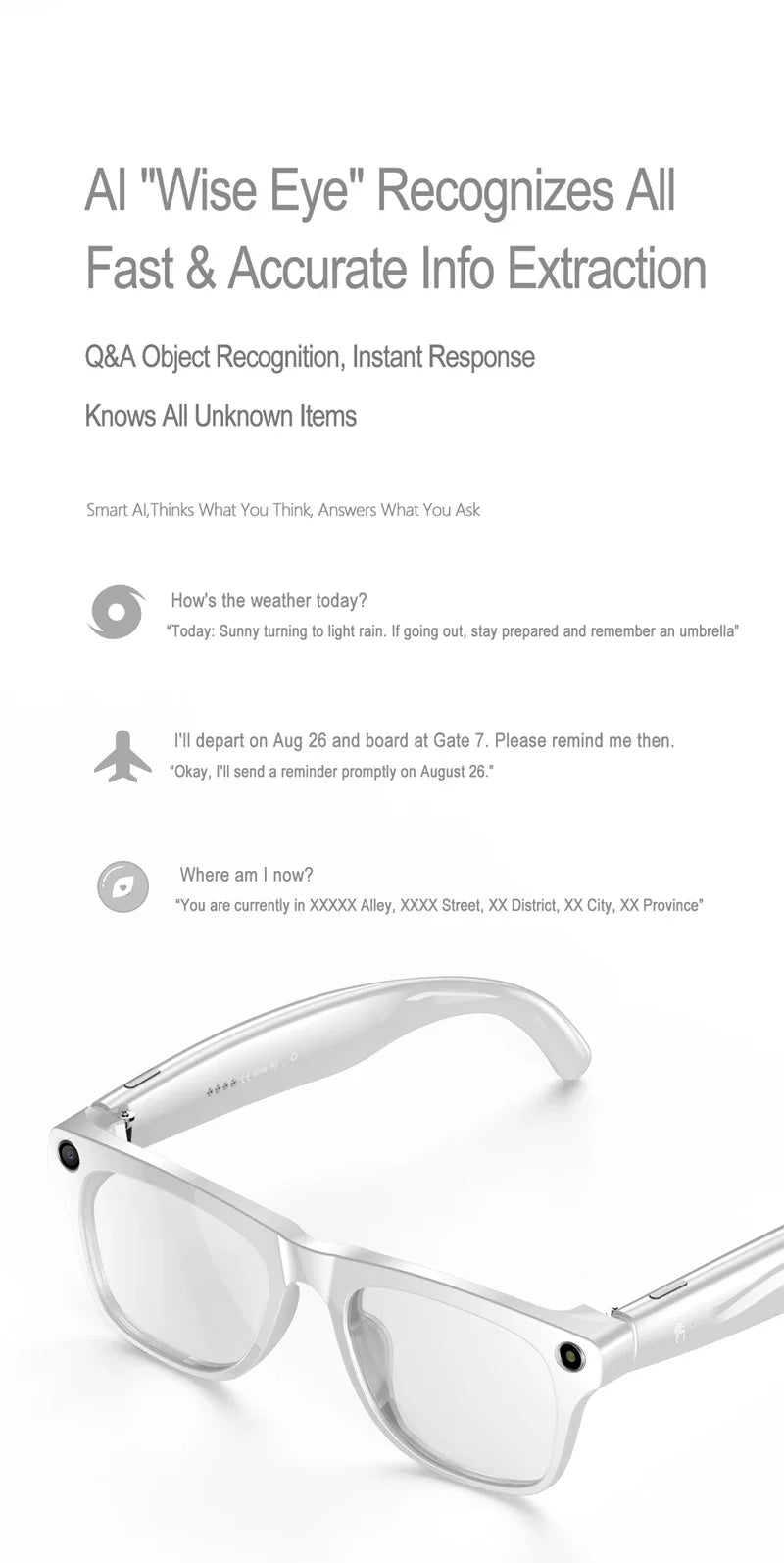 6K HD AI Camera Glasses 800MP Photochromic Multifunctional Smart Glasses Bluetooth Calling Photo Video ChatGPT Music Translation