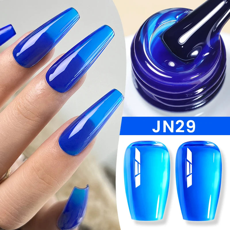 BORN PRETTY 10ml Blood Red Jelly Transparent Gel Nail Polish Wine Red Winter Color Semi Permanent Soak Off UV LED Varnish