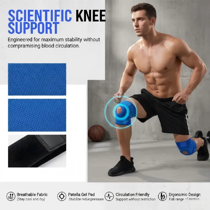 Kneepad Stabilizer Fitness Knee Pads Adjustable Compression Knee Support Brace for Knee Pain, Arthritis, Sports and Recovery