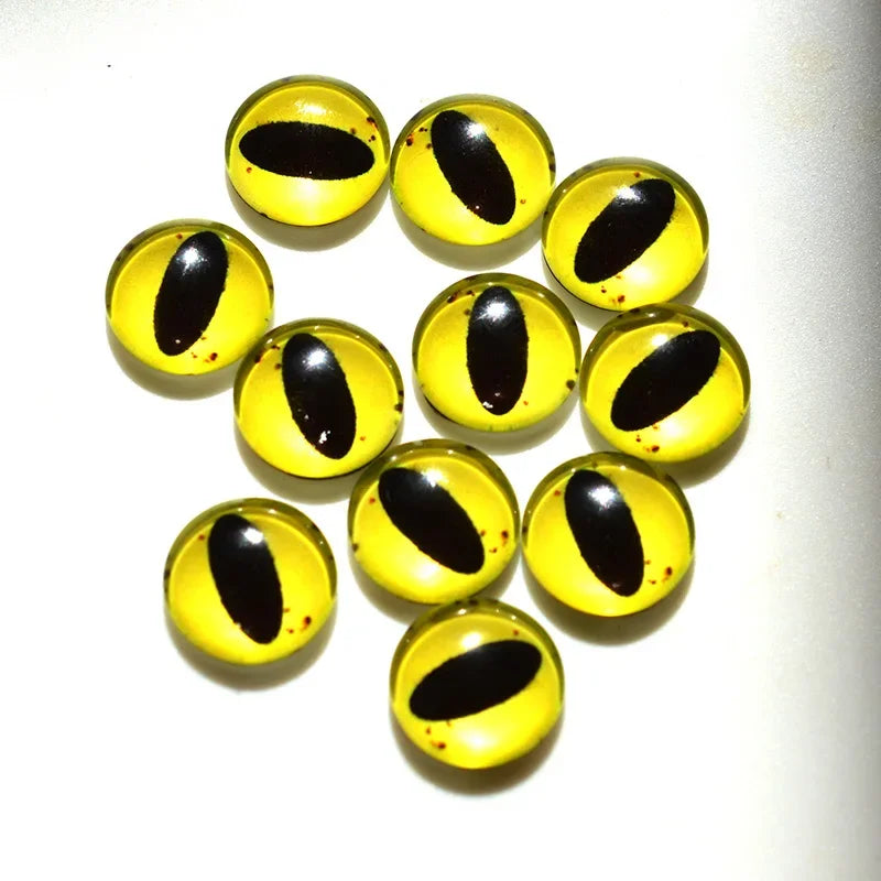 glass eyes cabochons Round 6MM-30MM Round Dome Dragon Eye Dragon Cat Eye Toys DIY Jewelry Accessory MIX Pupil Eye Cameo
