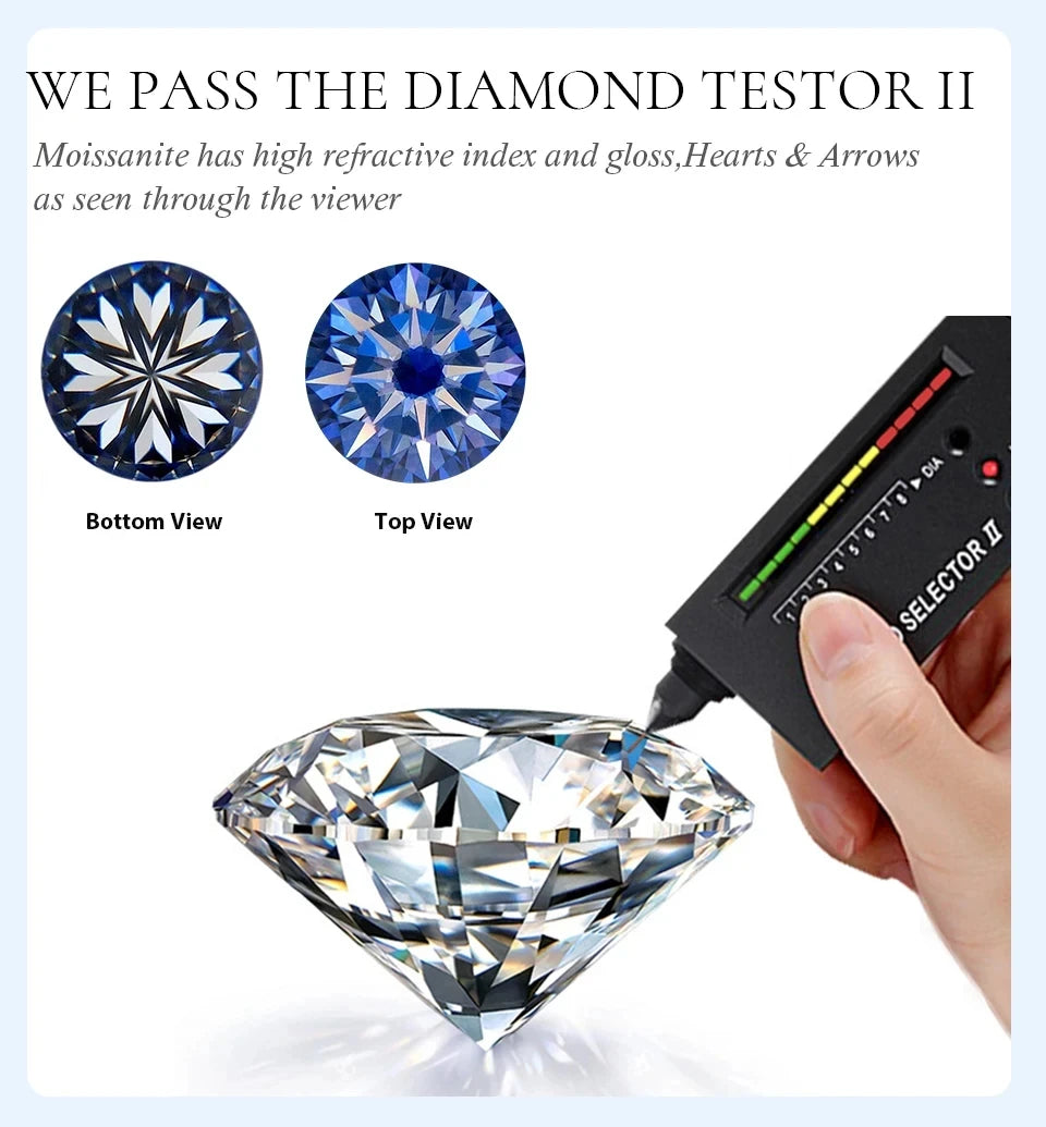 GRA 100% Real 1CT 6.5MM Lab Moissanite Diamond Ring finger Ring For Women 925 Sterling Silver Wedding Luxury fine Jewelry
