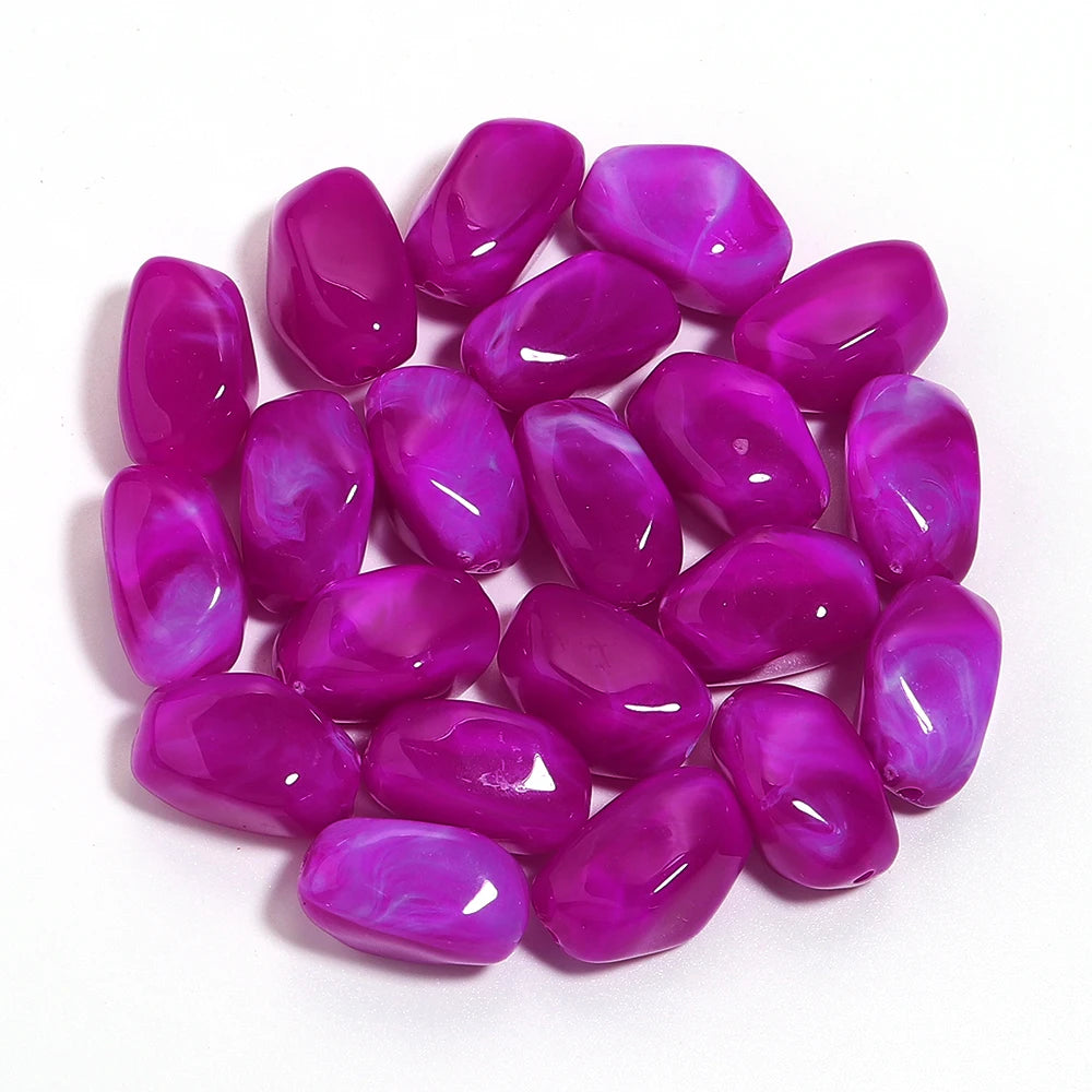 20pcs Dual Color Irregular Acrylic Beads Meteorite Shape Loose Spacer Beads For DIY Jewelry Making Bracelet Necklace Accessories