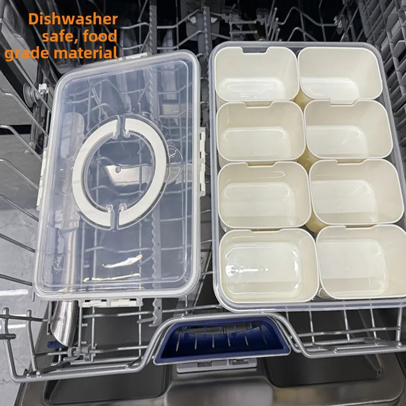 Divided Serving Tray with Lid , Food Storage Container, Snack Box, 4/8 Compartment Snack Containers, Fruit Storage Containers
