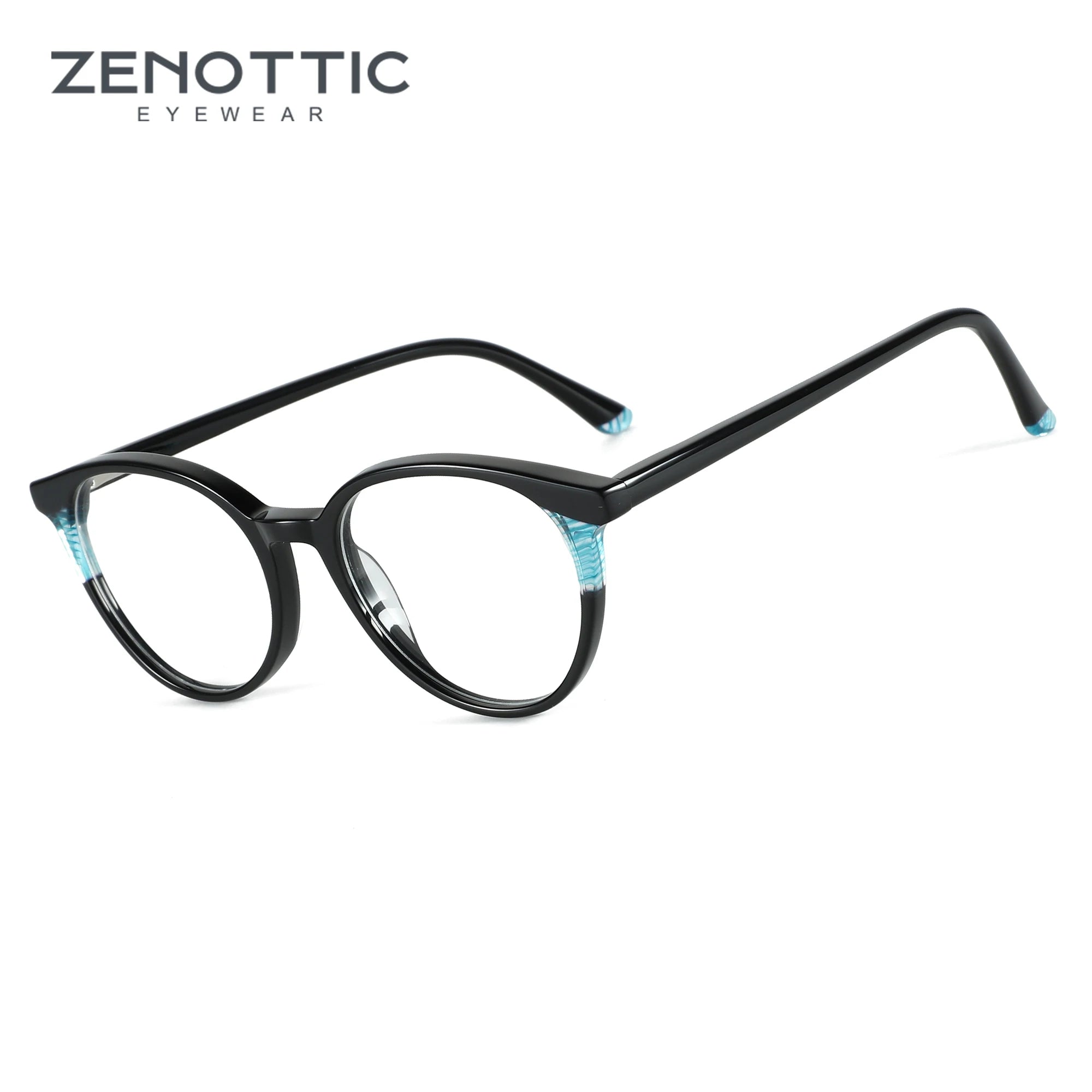 ZENOTTIC Fashion Unisex Round Non Prescription Optical Glasses Frame Clear Lens Comfortable Daily Casual Eyewear