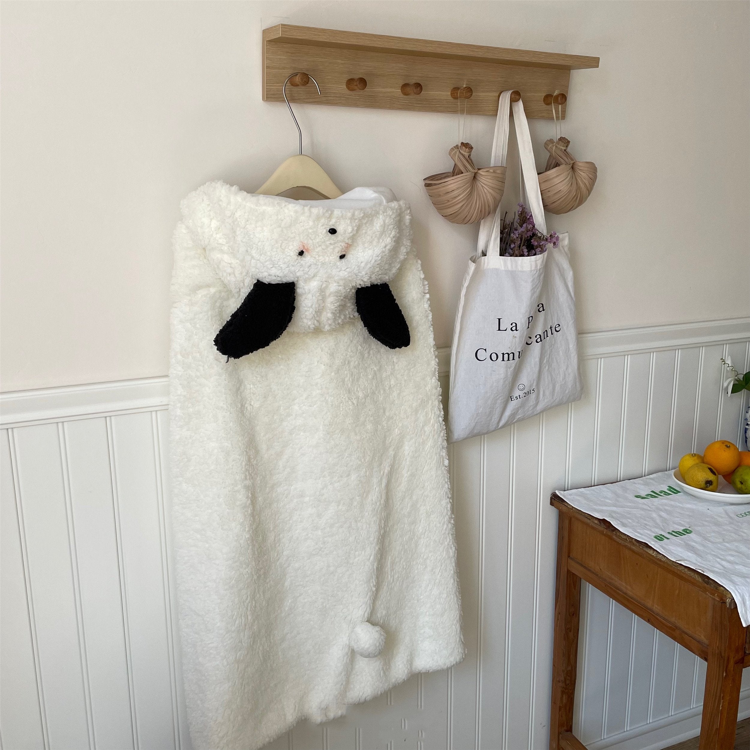Thick warm shawl with cartoon bear plush design, soft fabric, and cozy style from My Store 3.