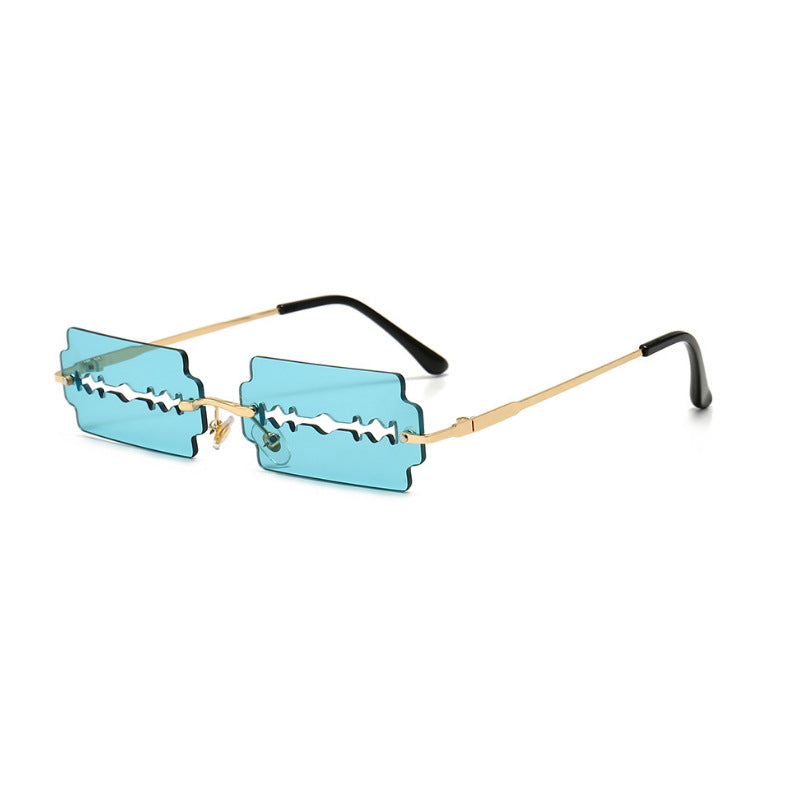 Fashionable hollow blade style sunglasses by My Store 3 with sleek black frames and tinted lenses for trendy sun protection.