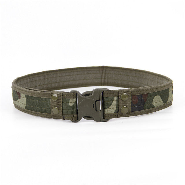 Quickfit Tactical Canvas Belt for Men in army style, featuring durable material and adjustable buckle for military-inspired wear